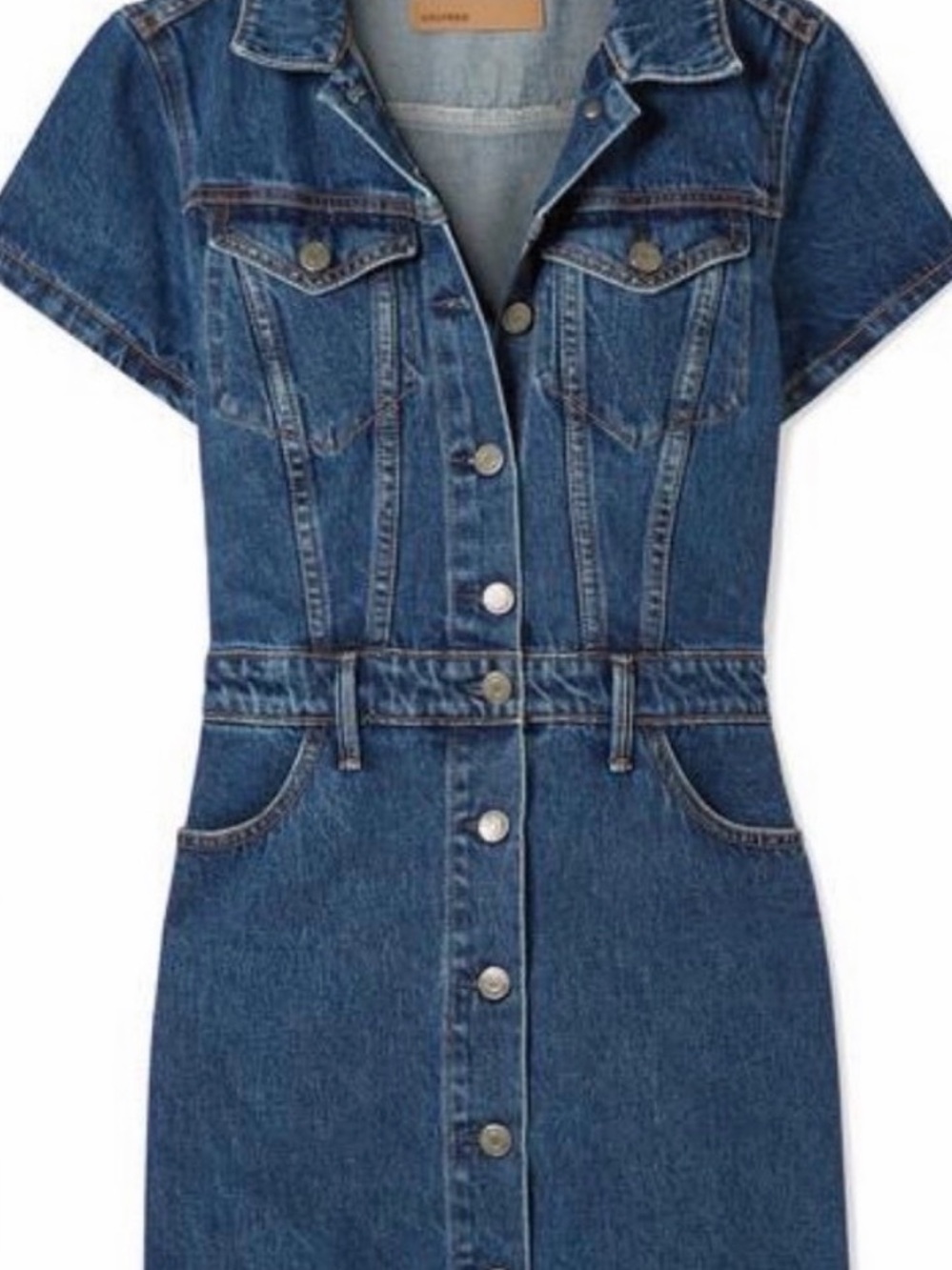 GRLFRND Classic Blue Denim Button-Front Dress